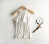 Slim Halter Neck Off-Shoulder Camisole Tops for Women - Stylish Solid Tank Tees with Chest Pad for Comfortable Summer Wear